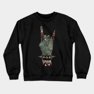 Zombie Horns Up Sigh Hand Gesture Crewneck Sweatshirt